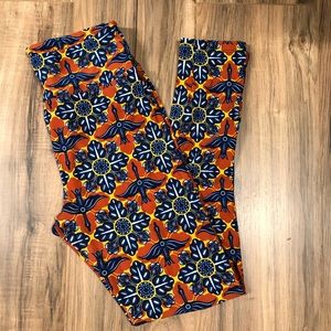 LuLaRoe One Size Floral & Bird Leggings